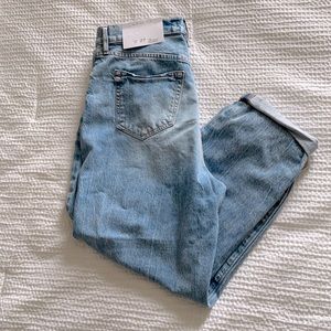 LOFT Petite High Waist Boyfriend denim